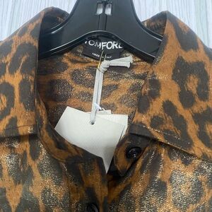 New 💯 Authentic Tom Ford Leopard Print Long-Sleeved Shirt